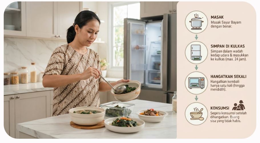 Sayur Bayam Dihangatkan Bisa Berbahaya? Simak Penjelasan dan Cara Menyimpannya