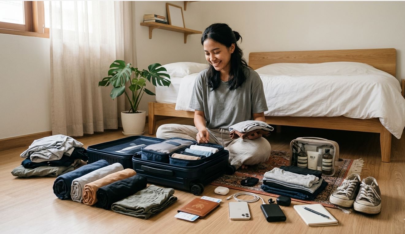 Anti Ribet! Tips Packing Traveling Agar Tas Ringan Tapi Semua Kebutuhan Aman