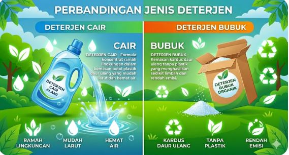 Deterjen Cair vs Bubuk: Duel Ramah Lingkungan, Mana yang Lebih “Hijau”?