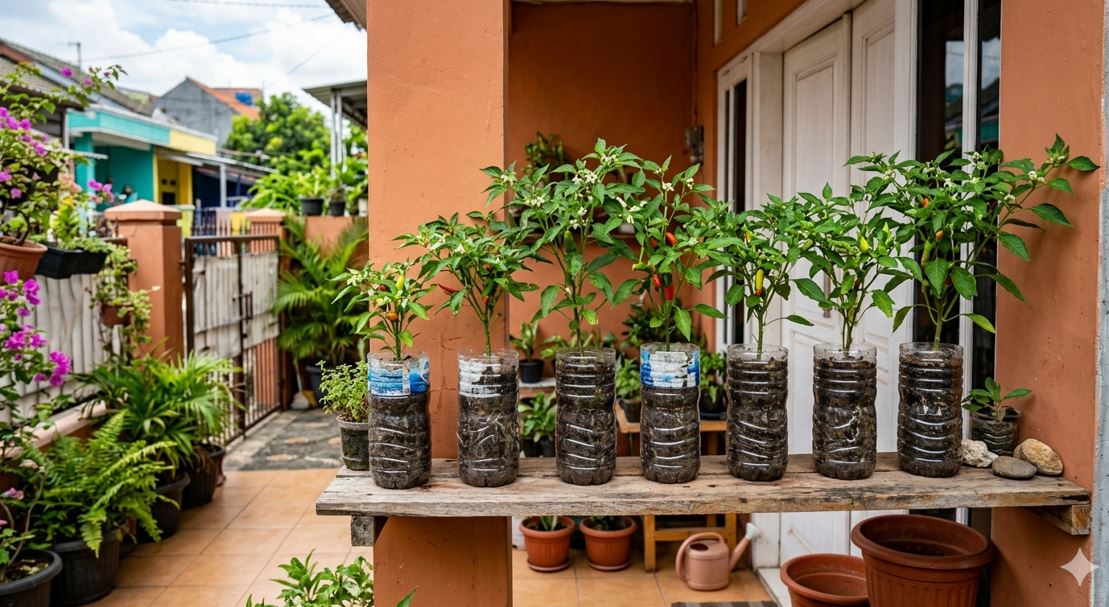 Botol Bekas Jadi Kebun Cabai, Begini Cara Praktisnya