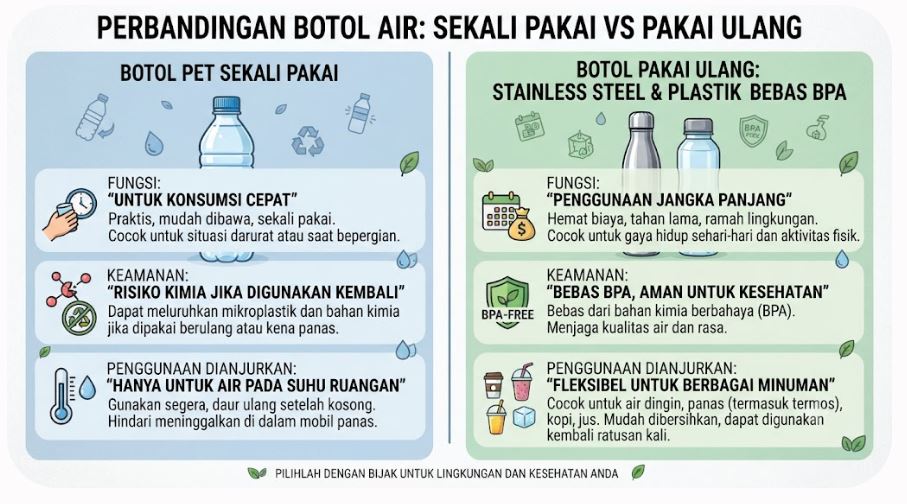 Sering Isi Ulang Botol Air Mineral Anak? Ketahui Dulu Risiko dan Aturan Amannya