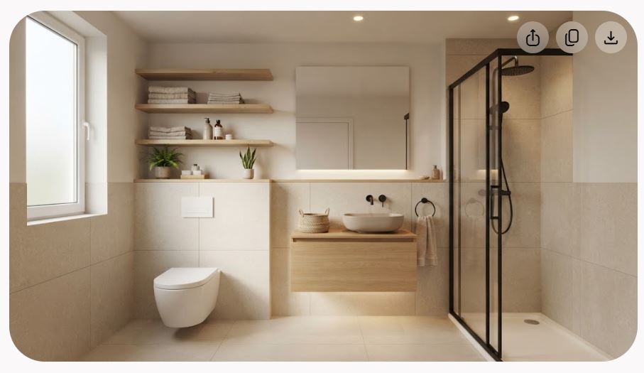 Desain Kamar Mandi 2x2 Meter agar Terasa Luas, Modern dan Efisien