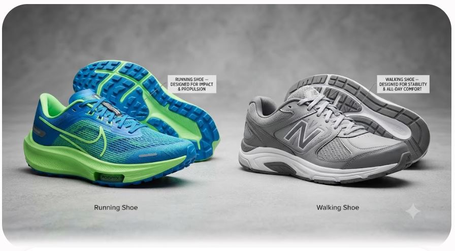 Running Shoes vs Walking Shoes, Kenali Perbedaannya Sebelum Membeli