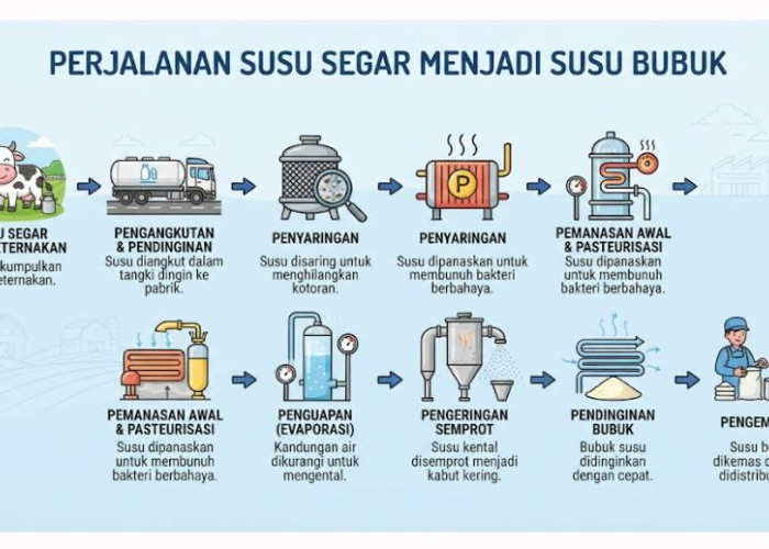 Dari Susu Segar ke Susu Bubuk, Kenali Proses Produksi yang Menjaga Kandungan Gizinya