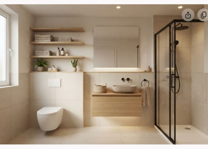 Desain Kamar Mandi 2x2 Meter agar Terasa Luas, Modern dan Efisien