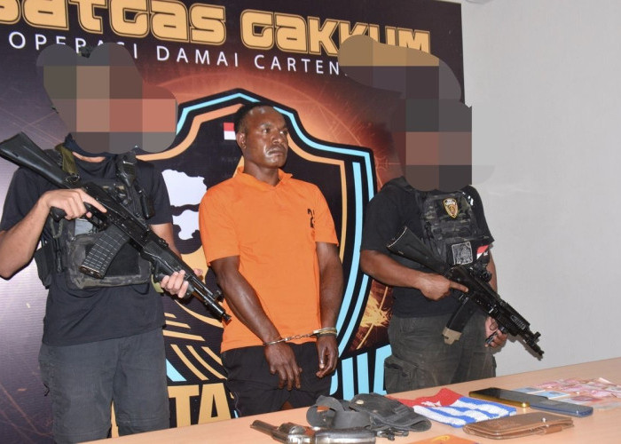 Satgas Damai Cartenz Tangkap Anggota KKB Yekis Wanimbo di Mimika, Amankan Senpi Pindad dan Emas
